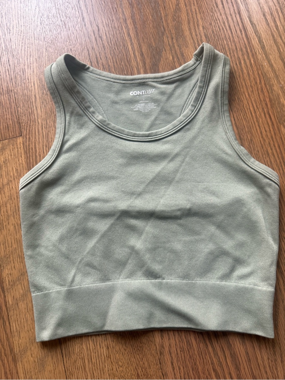 PacSun Olive Ribbed Crop Tank Top